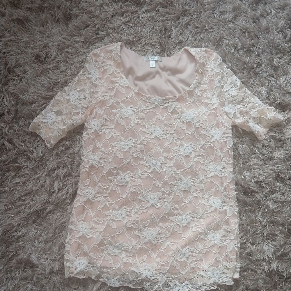 Lace shirt midsleeve